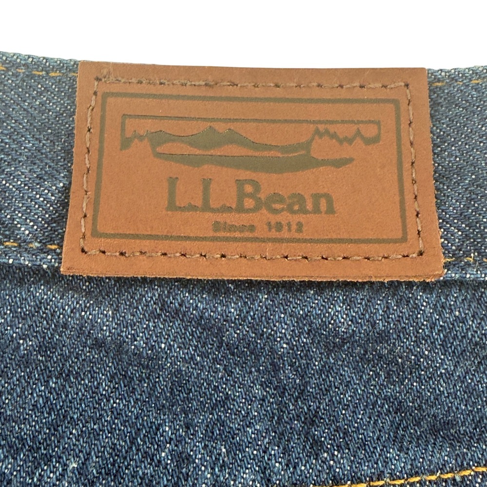 LL Bean Double L Jeans Mens 46x30 Dark Wash Blue Straight Leg Denim 220626 NEW - Picture 1 of 10